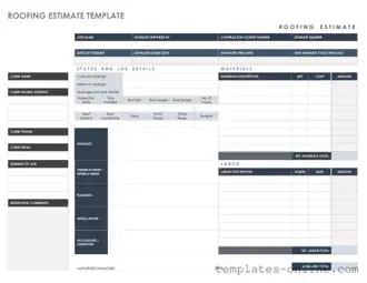 Roofing Estimate Template