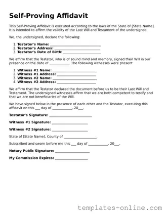 Attorney-Verified Self-Proving Affidavit Template