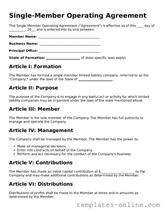 Attorney-Verified Single-Member Operating Agreement Template