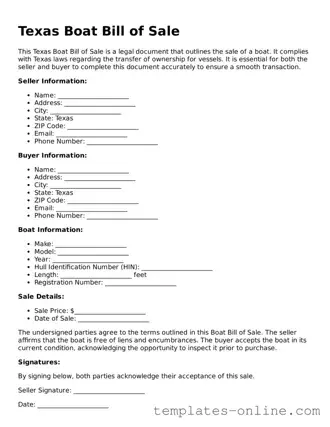 Valid  Boat Bill of Sale Template for Texas