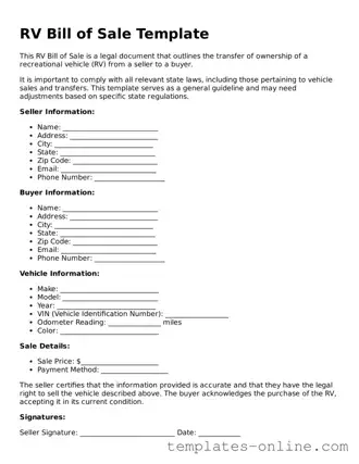 Attorney-Verified RV Bill of Sale Template