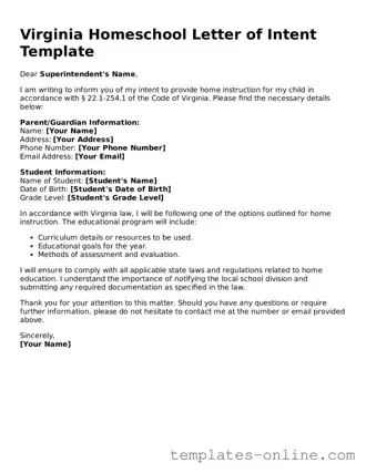 Valid  Homeschool Letter of Intent Template for Virginia
