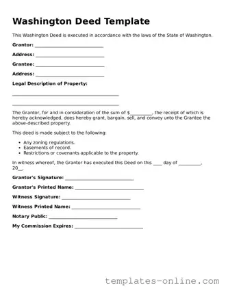 Valid  Deed Template for Washington