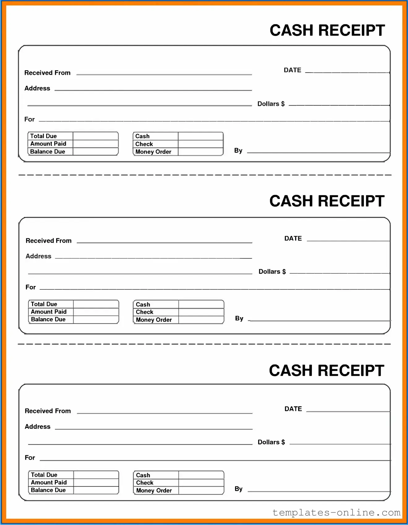 Cash Receipt Template