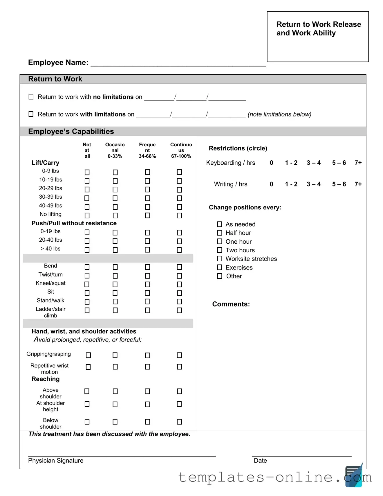Work Release Template